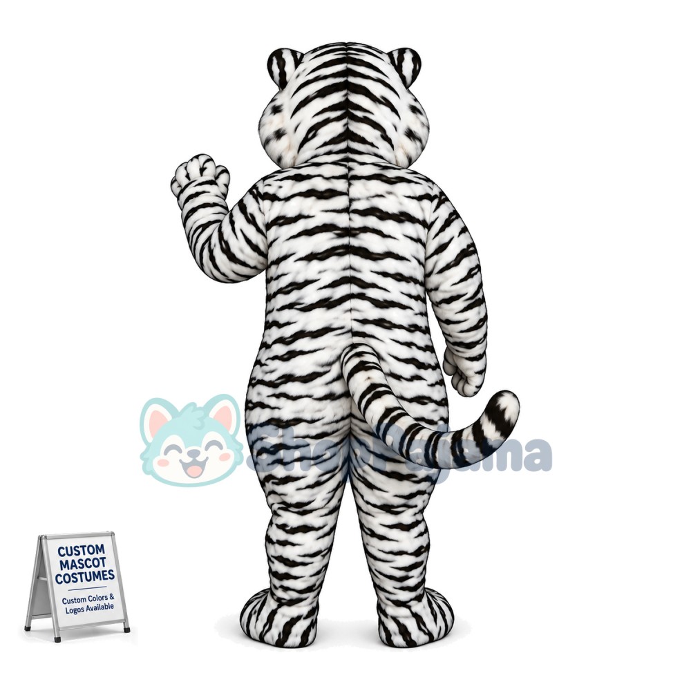 Awesome White Tiger Mascot Costume