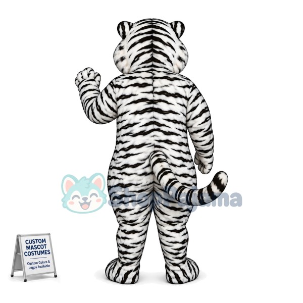 Awesome White Tiger Mascot Costume