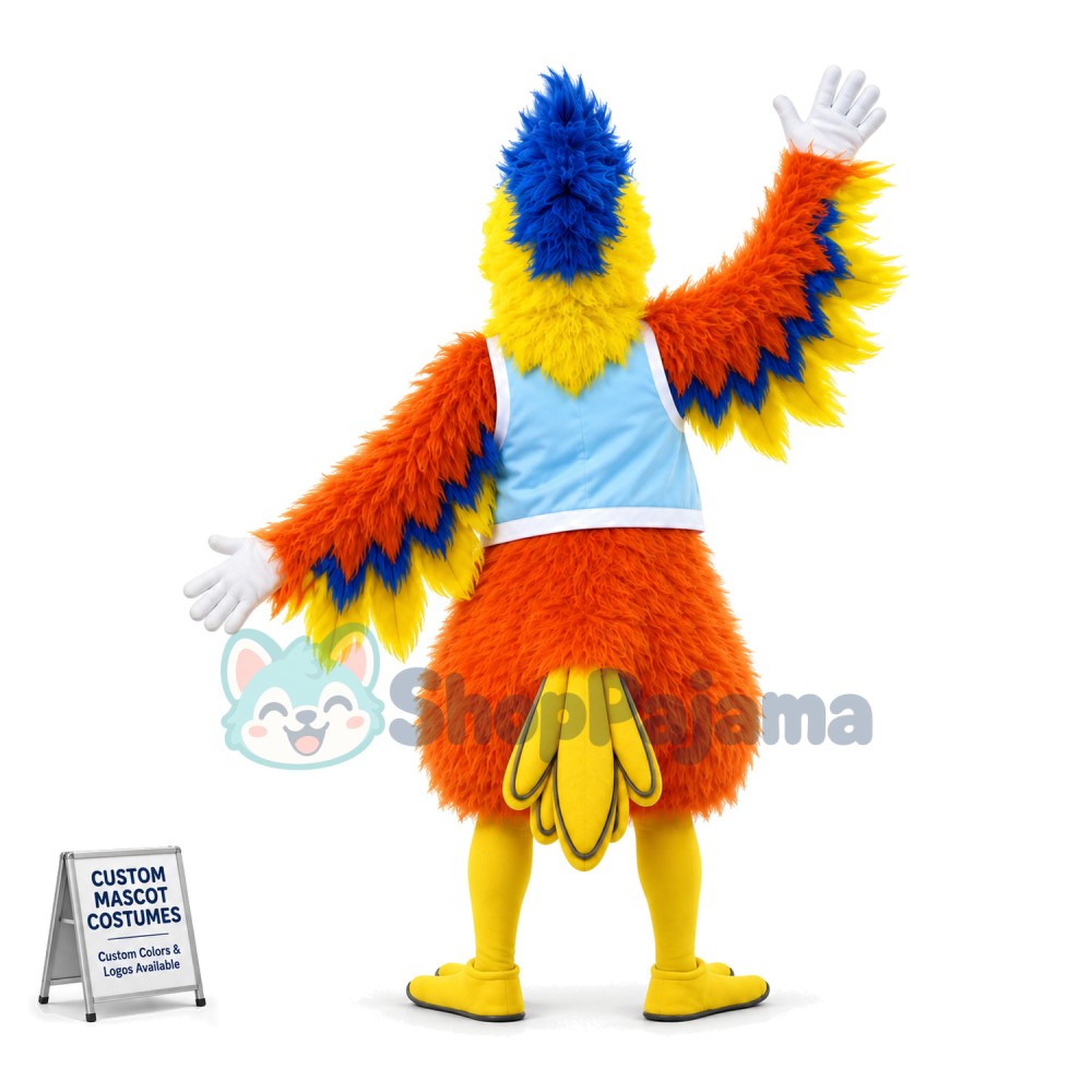 Cheering Hairy Falcon Mascot Costume