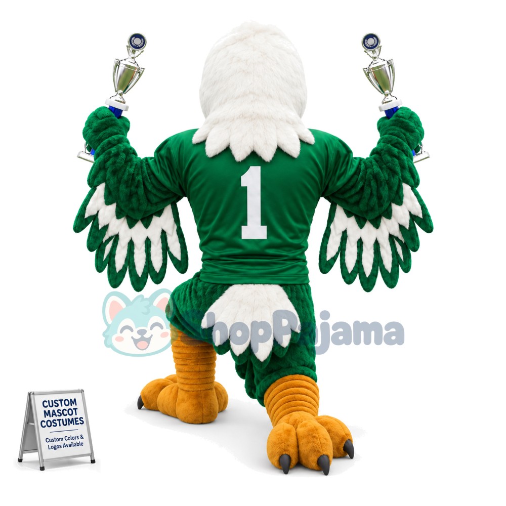 Victorious Muscle Green Eagle Mascot Costume