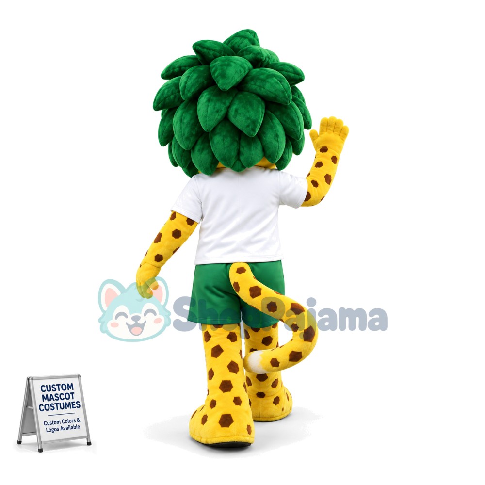 Young Tiger Player With Green Hair Mascot Costume