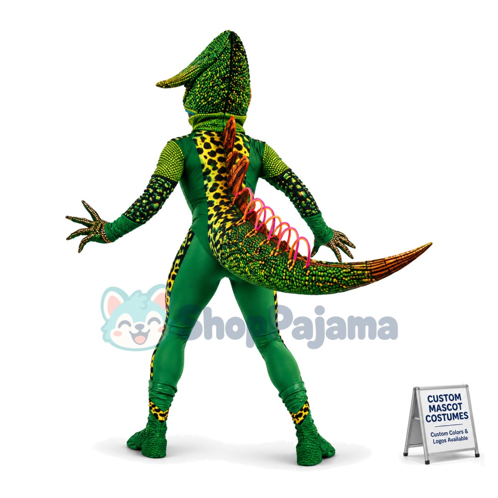 Agile Green Lizardman Mascot Costume