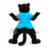 Plush Panther Wearing Print Shirt Mascot Costume