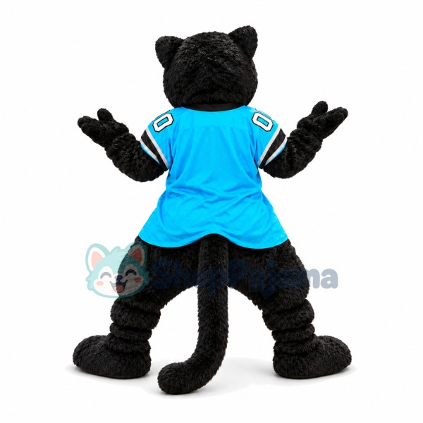 Plush Panther Wearing Print Shirt Mascot Costume