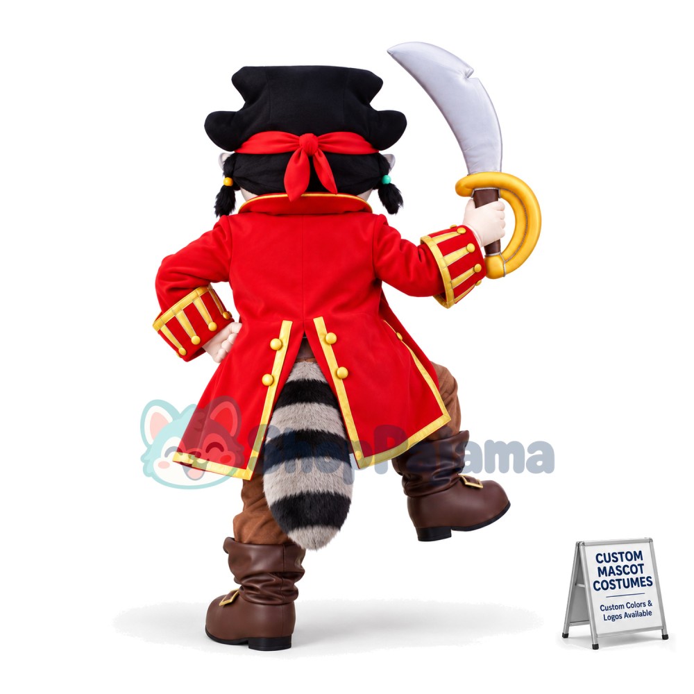 Crazy Pirate Holding Sword Mascot Costume
