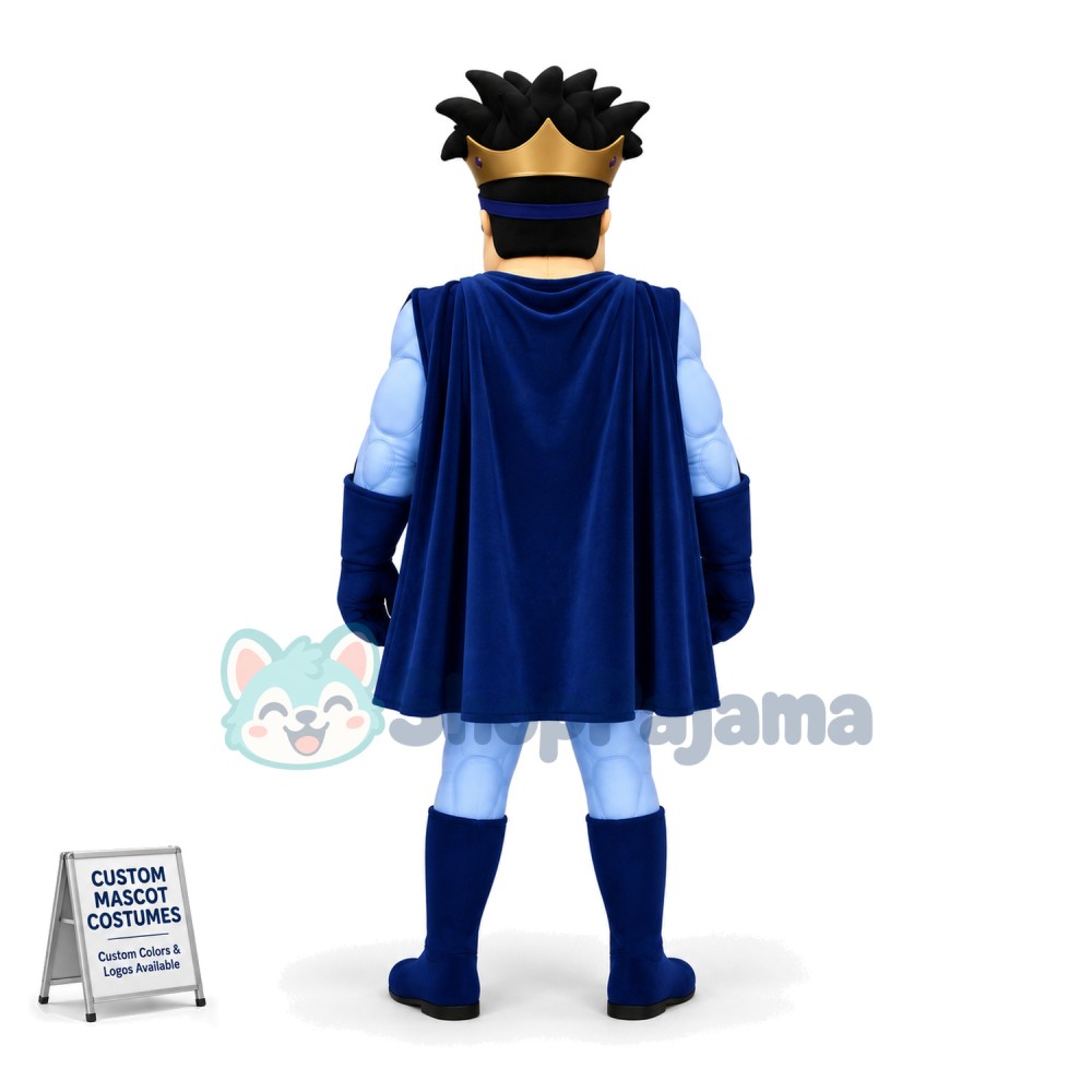 Brave The Blue Muscle Superhero Mascot Costume