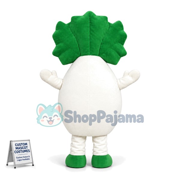 Bulging White Radish Doll Cartoon Mascot Costume