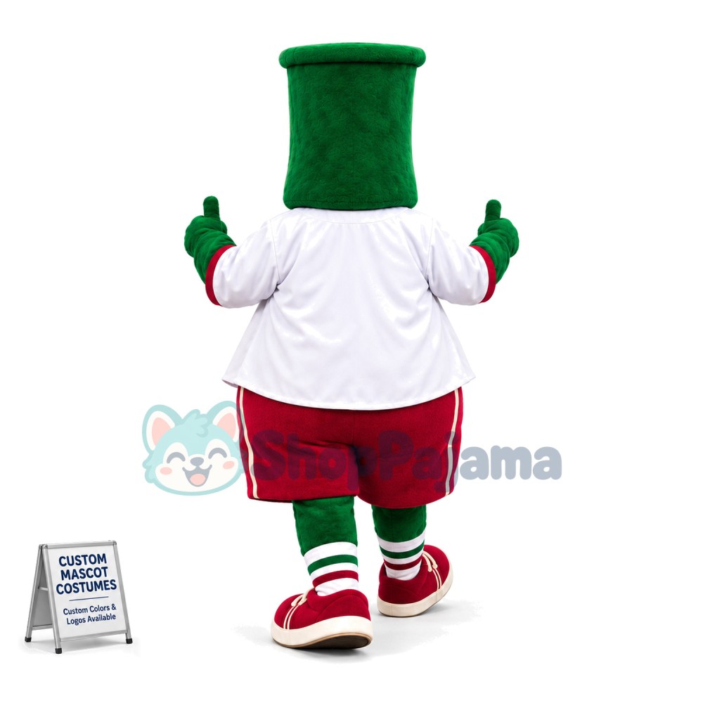 Baseball Player Cartoon Green Robot Mascot Costume