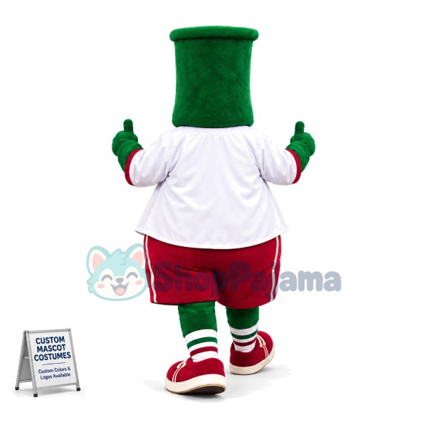 Baseball Player Cartoon Green Robot Mascot Costume