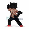 Black Cat Wearing Full Print Shirt Mascot Costume