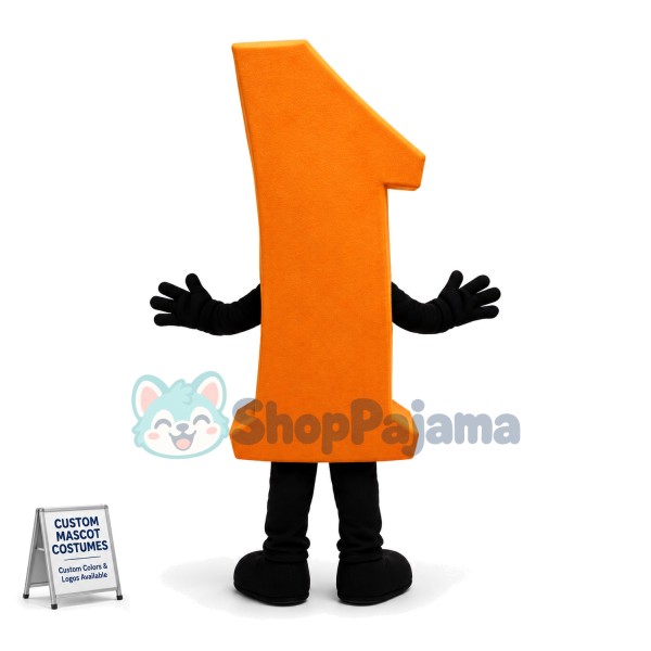 Cartoon Orange Number One Model Mascot Costume