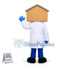 Surgeon With House Head Mascot Cartoon Costume