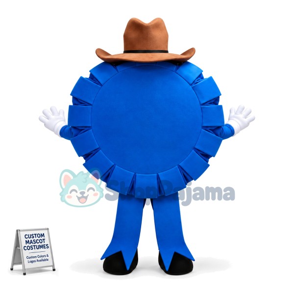 Cartoon Blue Pie In The Hat Mascot Costume
