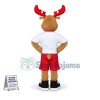 Athlete Elk With Red Antlers Mascot Costume