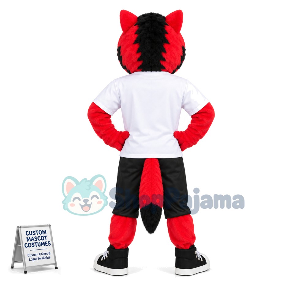 The Imposing Red Wolf Player Mascot Costume