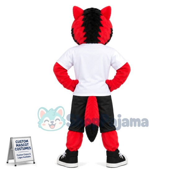 The Imposing Red Wolf Player Mascot Costume