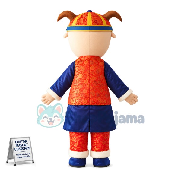 Blessing Doll Wearing Thick Padded Jacket Mascot Costume