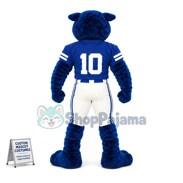 Blue Panther With Hale Body Mascot Costume