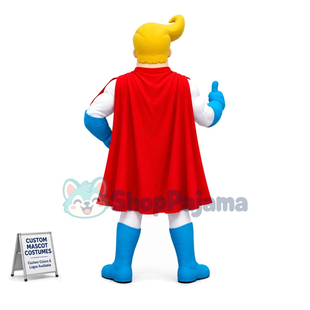 Muscle Blond Cleaning Guard Mascot Costume