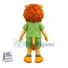 Amiable Baby Lion In The Green Suit Mascot Costume