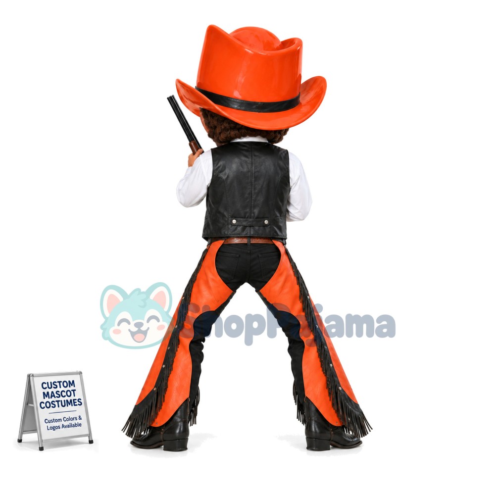 Western Cowboy Holding Shotgun Mascot Costume