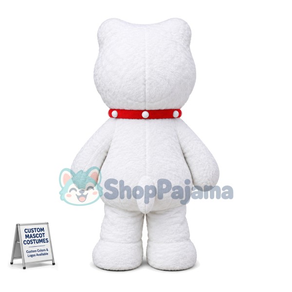 Adult Soft White Dog On The Beach Mascot Costume