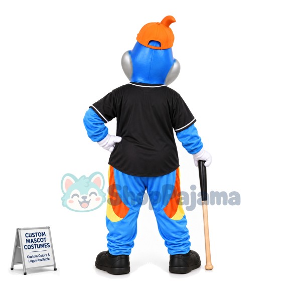 Blue Doll Firing the Starting Gun Mascot Costume