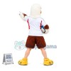 Walking Style Furry Falcon Holding Ball Mascot Costume
