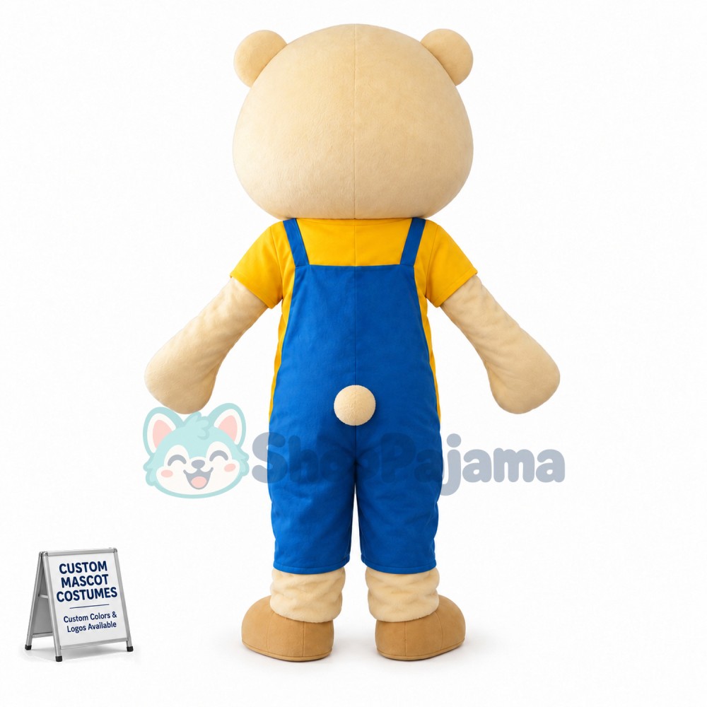 Baby Bear Wearing Pocket Bodysuit Mascot Costume