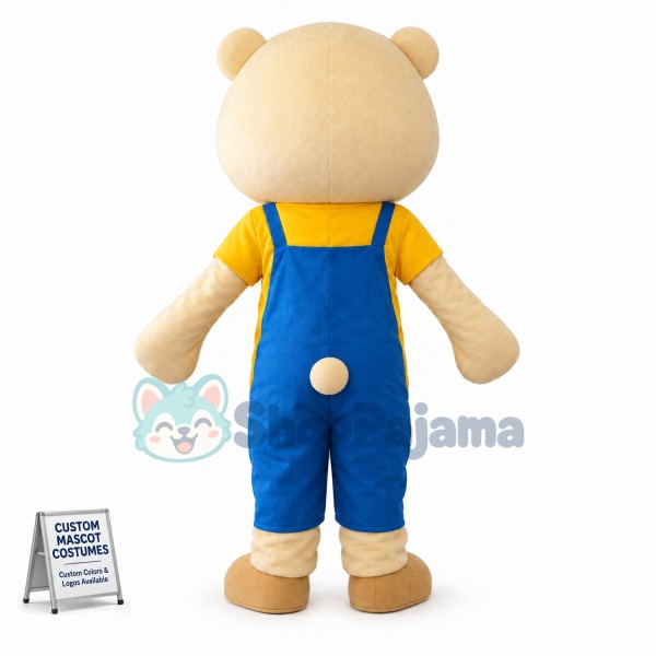 Baby Bear Wearing Pocket Bodysuit Mascot Costume