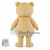 Beige Eyebrow Bear With Tie Mascot Costume