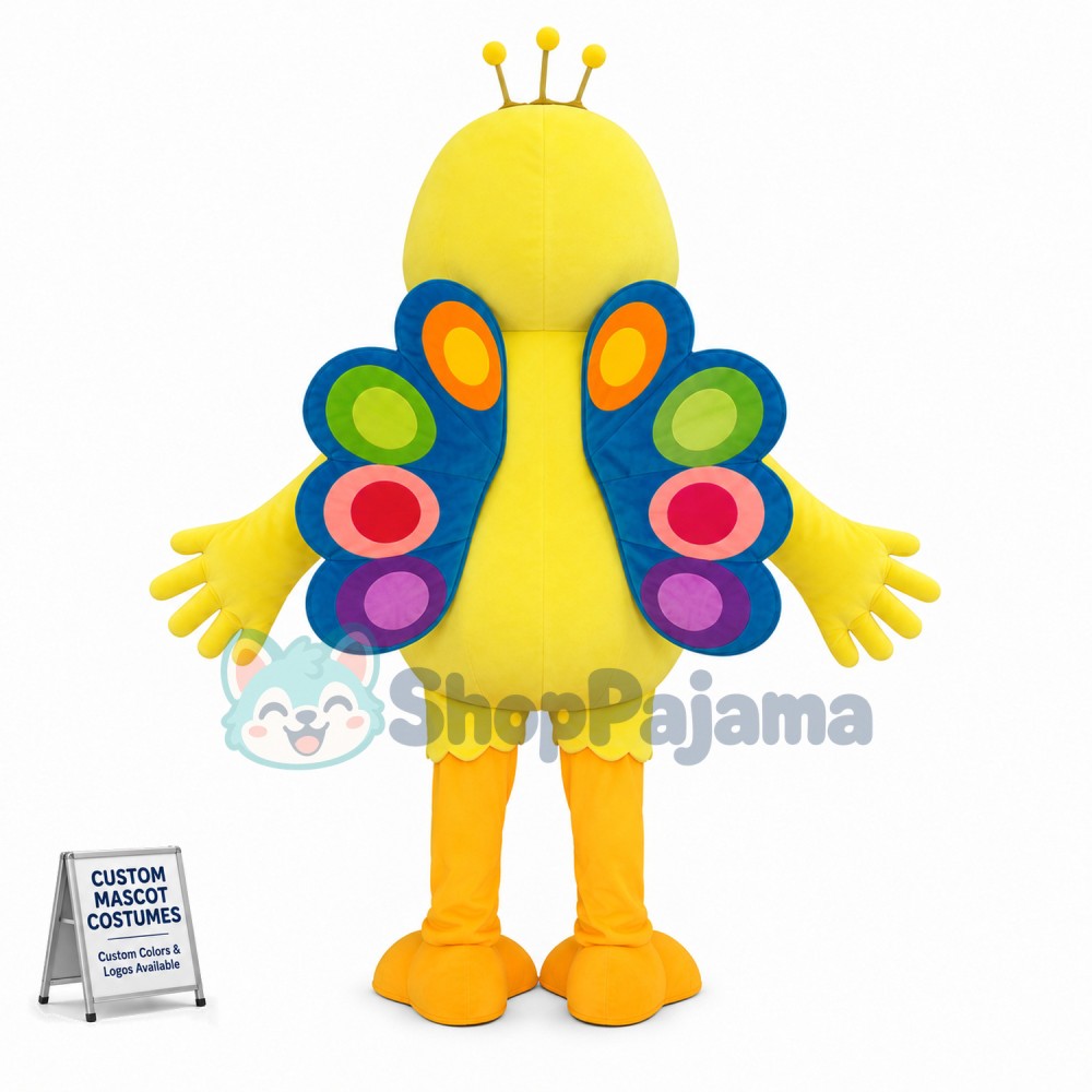 Little Peacock With Colorful Tail Mascot Costume