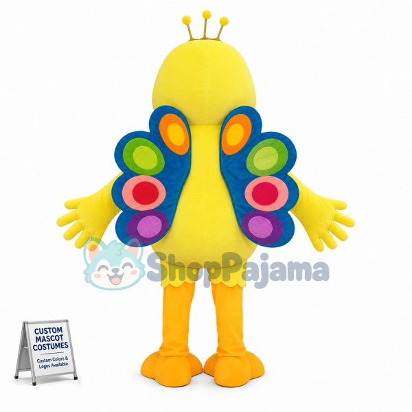 Little Peacock With Colorful Tail Mascot Costume