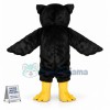 Adult Black Owl With Smooth Fur Mascot Costume