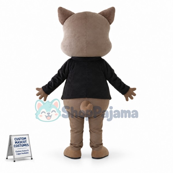 Brown Pig Wearing Suit Mascot Costume