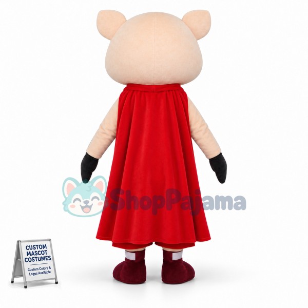 Super Pig With Belt Mascot Costume