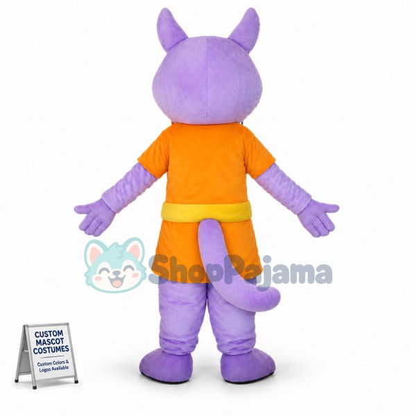 Violet Dog With Tunic Top Mascot Costume