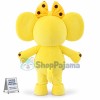 Bright Yellow Elephant With Hairpin Mascot Costume