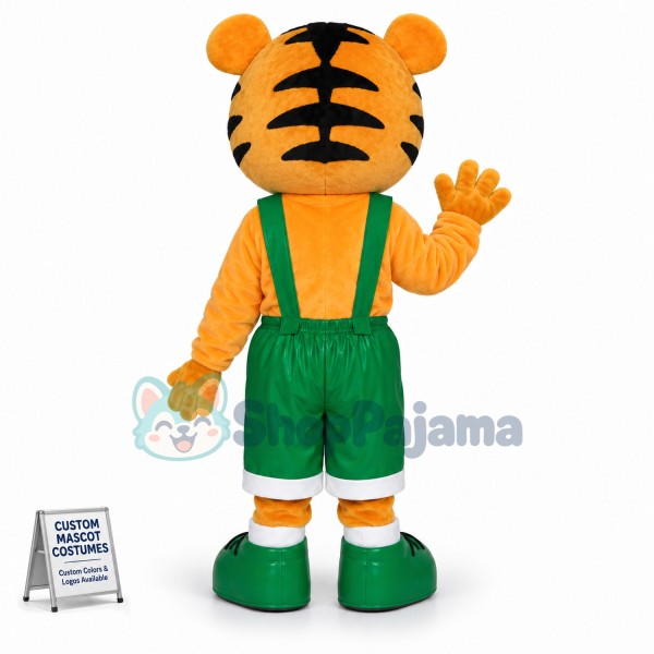 Amiable Baby Tiger With Green Pants Mascot Costume