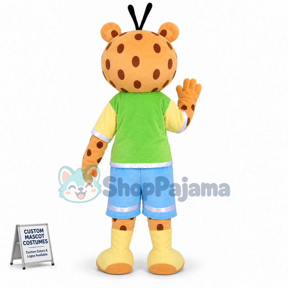 Cartoon Cute Leopard With Casual Suit Mascot Costume