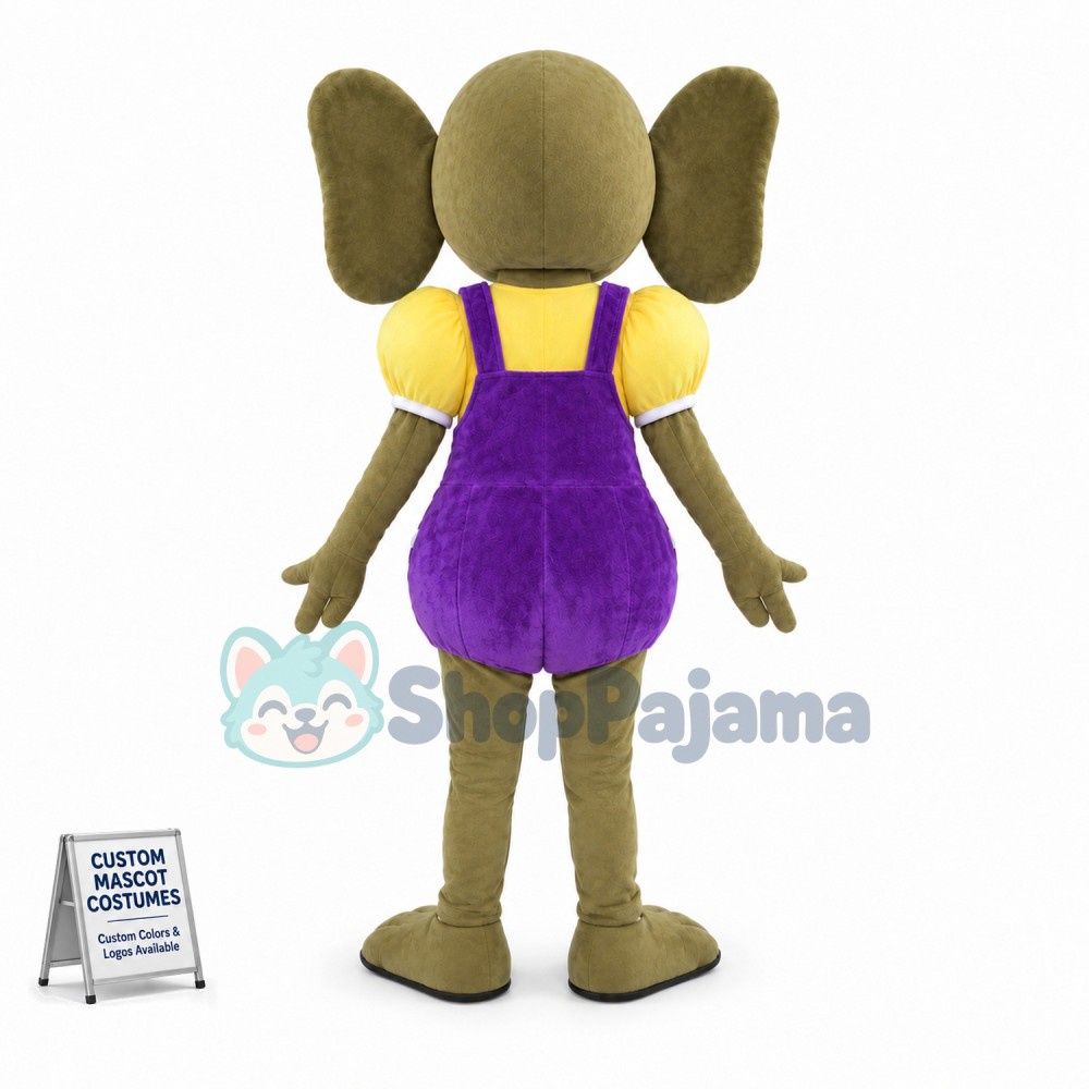 Big-eared Mouse In The Purple Dress Mascot Costume