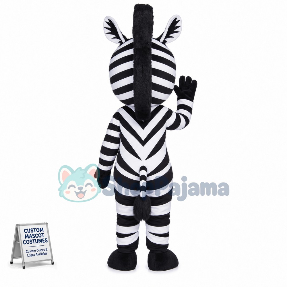 The Sky Blue Eyes Zebra Mascot Costume