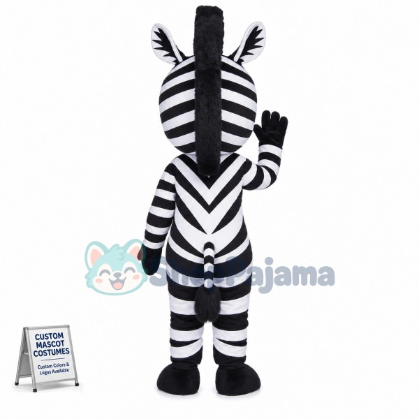 The Sky Blue Eyes Zebra Mascot Costume