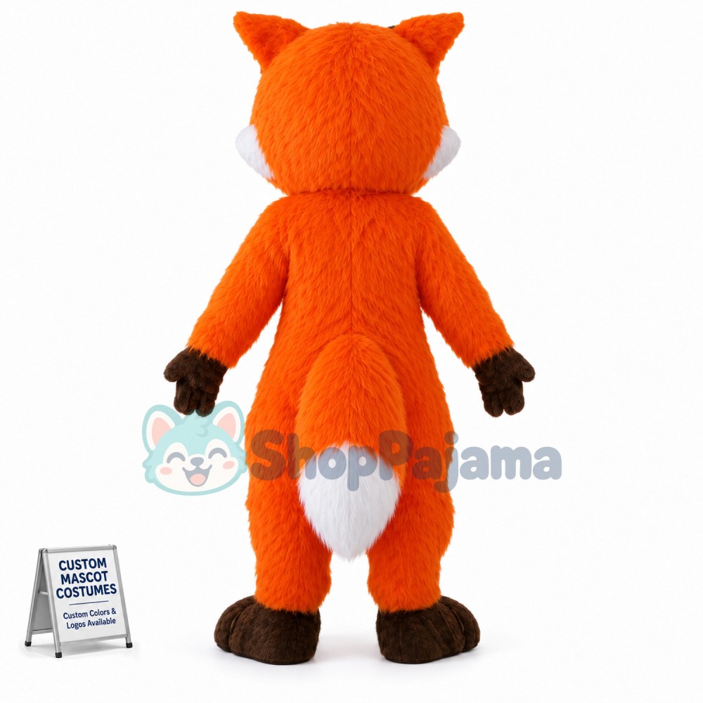 Agreeable Orange Furry Fox Mascot Costume
