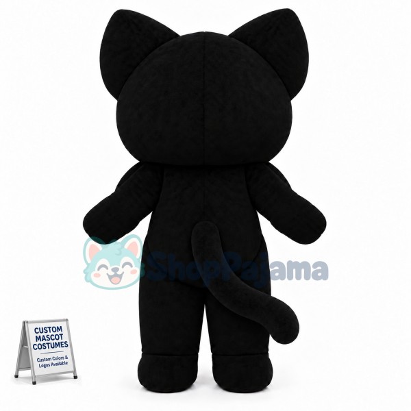 Cartoon Black Cat With Cross Pendant Mascot Costume
