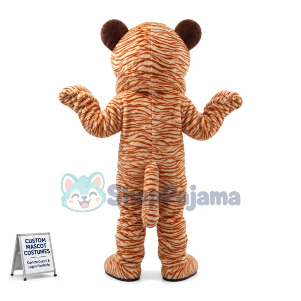 Striped Tiger Mascot Costume For Adult