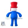 Bright Snowman With Whole Blue Body Mascot Costume