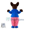 The Cosy Kangaroo In Striped Outfit Mascot Costume