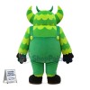 Bulky Green Monster With Horns Mascot Costume