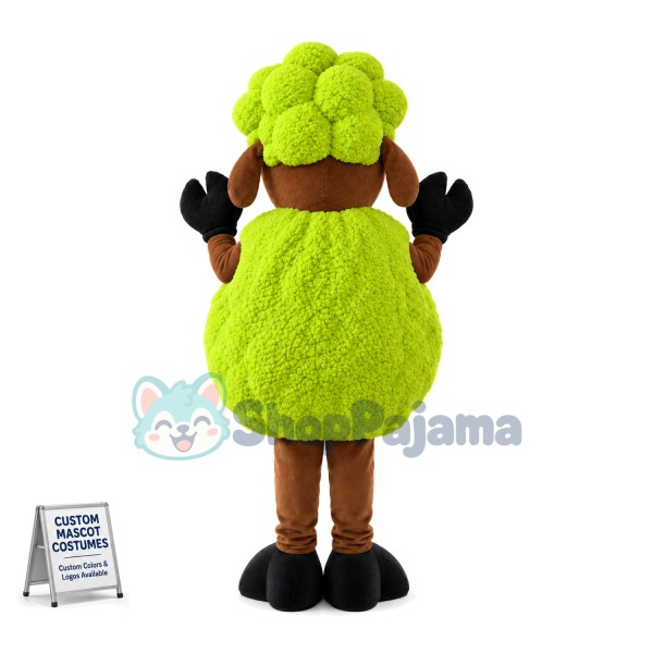Curly Sheep With Yellow Wool Mascot Costume
